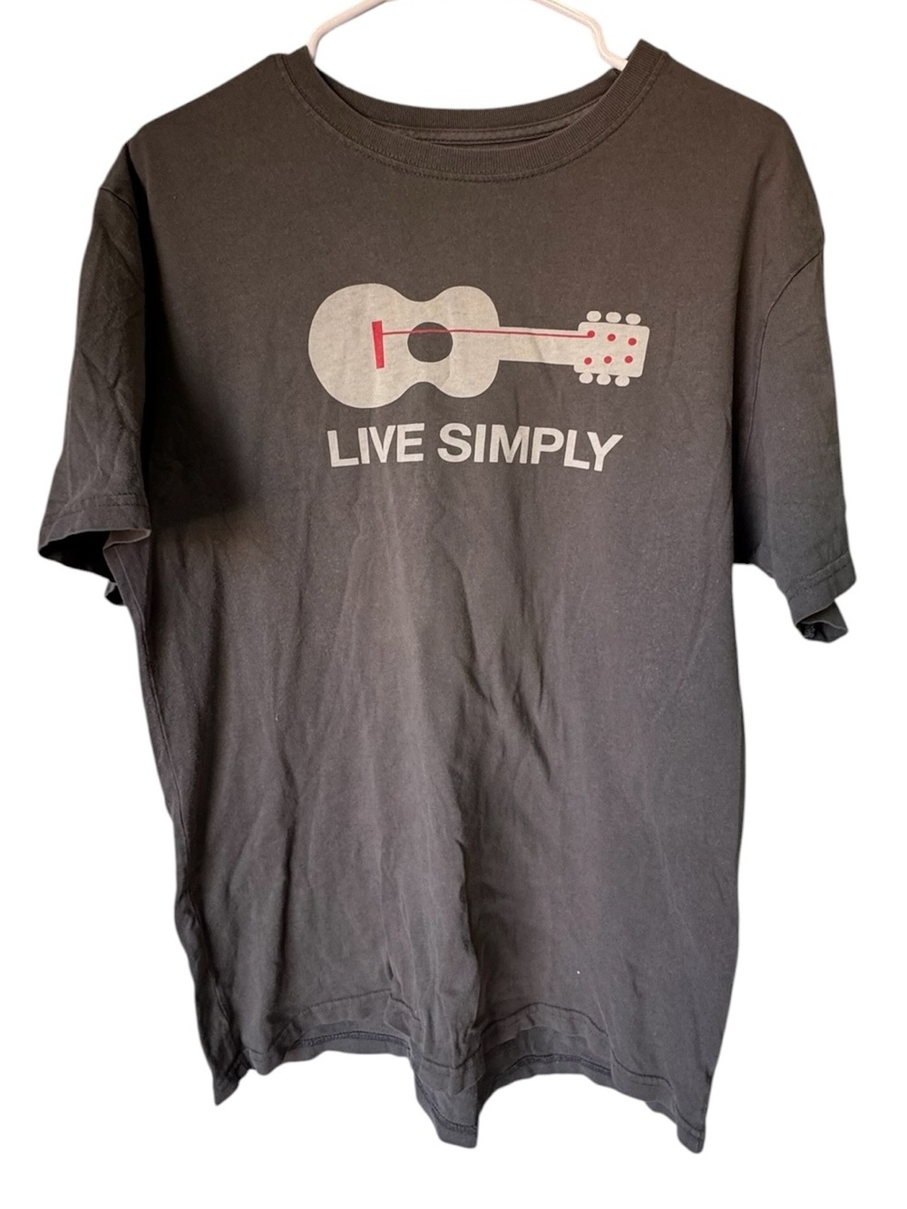 Patagonia Live Simply Guitar Organic Cotton High End Gray Graphic Tee Men’s M